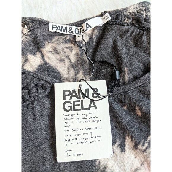 PAM & GELA  Tie Dye Knotted Sleeve Dress Size L - Picture 8 of 12